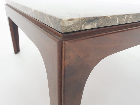 Image 1 of Mid-Century Fossil Stone Coffee Table