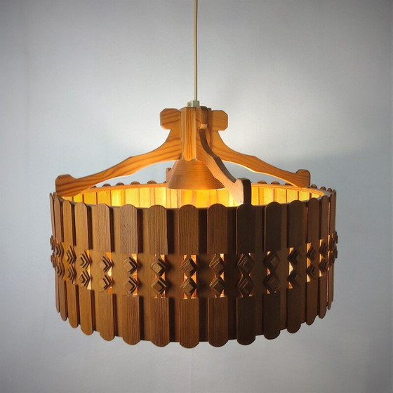 Image 1 of Lampada a sospensione vintage in pino scandinavo, anni '60
