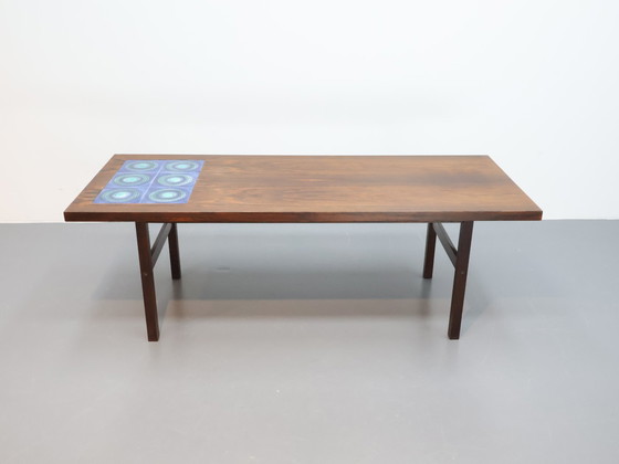 Image 1 of Vintage coffee table rosewood ceramic