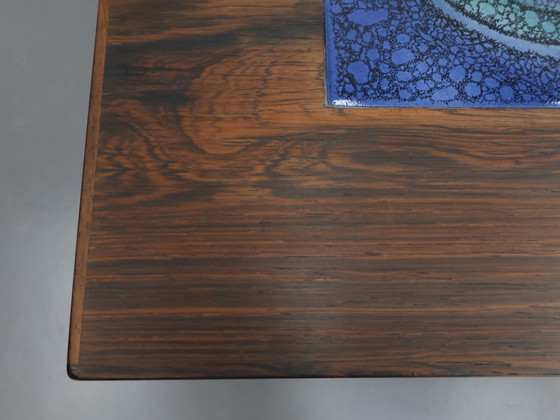 Image 1 of Vintage coffee table rosewood ceramic