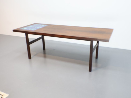 Image 1 of Vintage coffee table rosewood ceramic