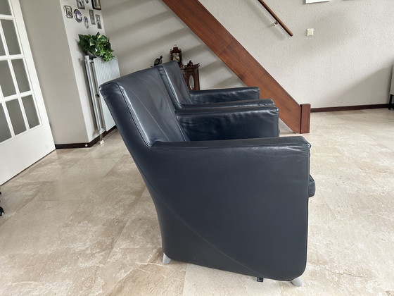 Image 1 of 2x Leolux Dolcinea leather Walibi slate blue