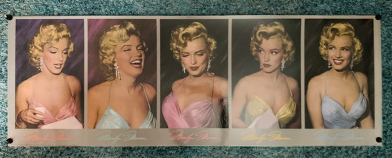 Image 1 of Marilyn Monroe "Five Times Marilyn, 1987". Signed In Plate. With Coa. Phil Stern. Lithographic Color Photo, High Quality.