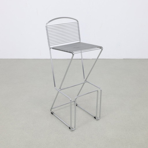 3X Postmodern Barstool Chrome, 1980S