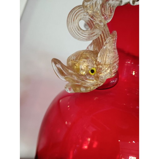 Vintage vase with dolphin heads by Venir, Italy 1960