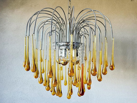 Image 1 of Lustre vintage en forme de goutte d'eau
