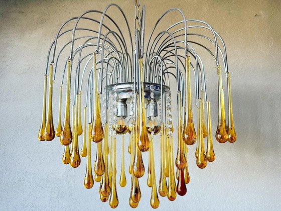 Image 1 of Lustre vintage en forme de goutte d'eau