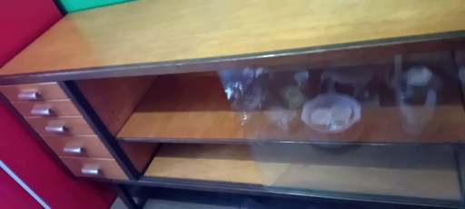 Beautiful Vintage Sideboard With Glass Sliders