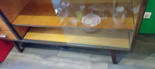 Beautiful Vintage Sideboard With Glass Sliders