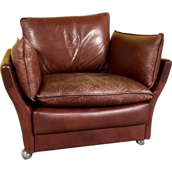 Image 1 of Danish vintage red leather armchair by Svend Skipper, 1970s