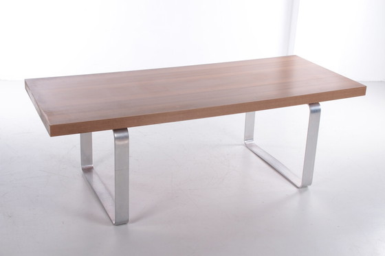 Image 1 of Retro Vintage Sleek Coffee Table wood and chrome from the 1970s