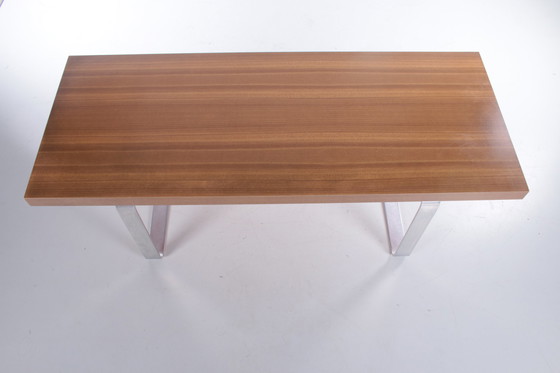 Image 1 of Retro Vintage Sleek Coffee Table wood and chrome from the 1970s