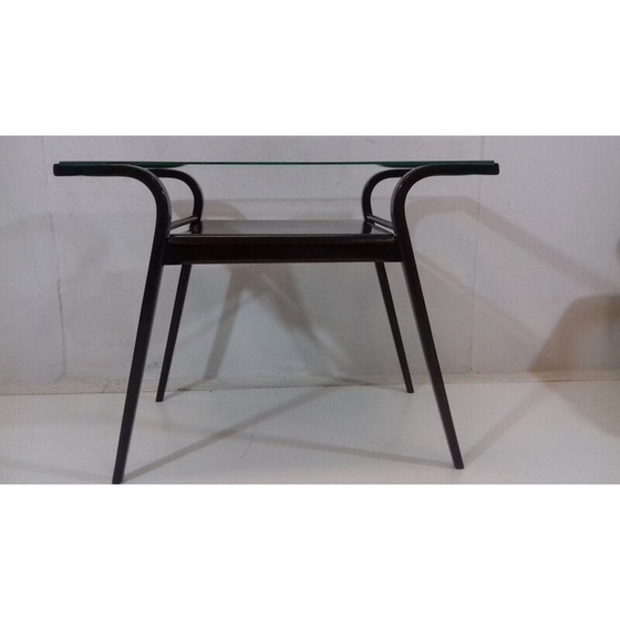 Image 1 of Vintage beech and glass coffee table for Tatra Pravenec, Czechoslovakia 1950