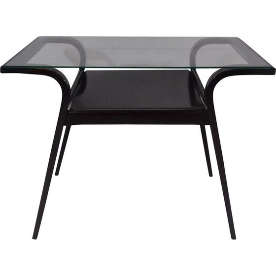 Image 1 of Vintage beech and glass coffee table for Tatra Pravenec, Czechoslovakia 1950