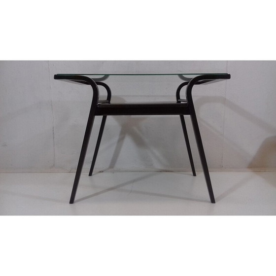Image 1 of Vintage beech and glass coffee table for Tatra Pravenec, Czechoslovakia 1950