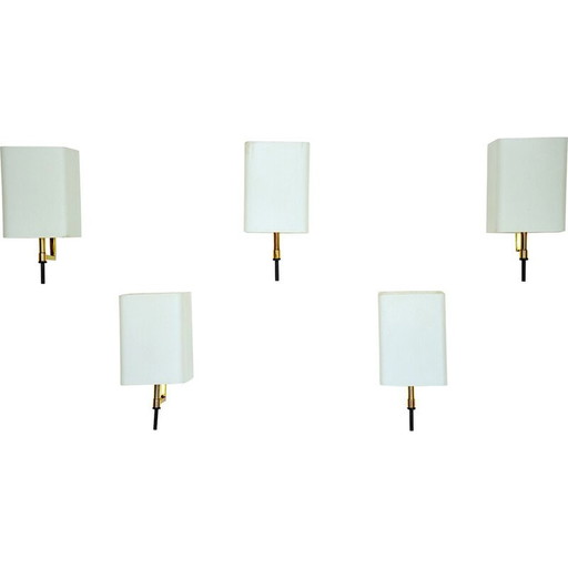 Set of 5 mid-century wall lamps by Stilnovo, Italy 1950s