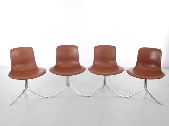 Image 1 of Set di 4 sedie scandinave modello Pk9 edizione originale K. Christiansen