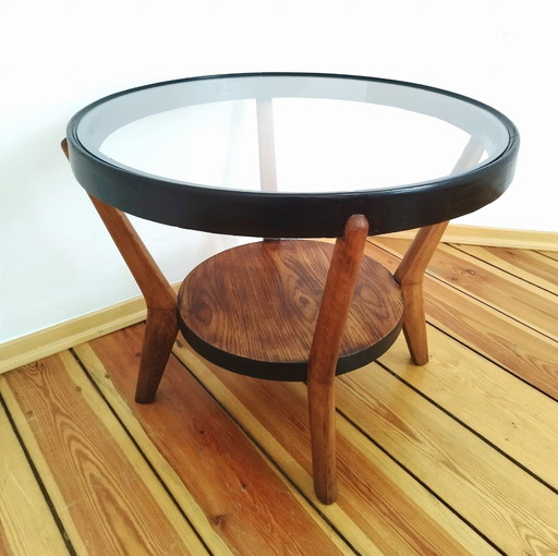 Coffee Table Attributed To K. Kozelka For Interier Praha, Former Czechoslovakia