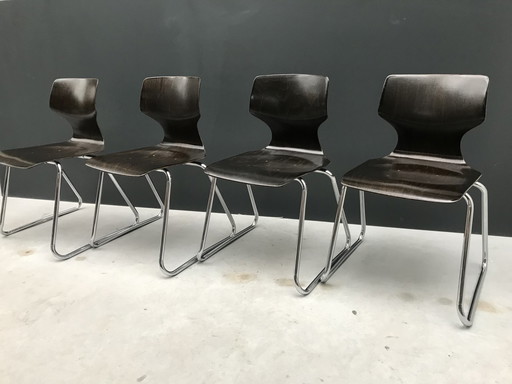 4 Pagholz Flototto school chairs