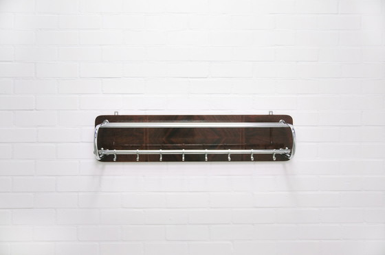 Image 1 of attaccapanni vintage da parete cromato e legno