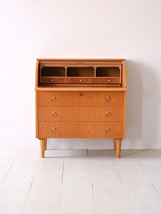 Mid-Century Scandinavian Secretary Desk With Writing Surface