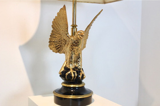 Image 1 of Belgian Brass Eagle Sculptured Table Lamps for DeKnudt