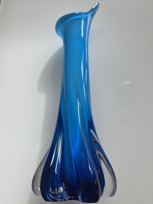 Vintage Empoli Blue Calla Vase