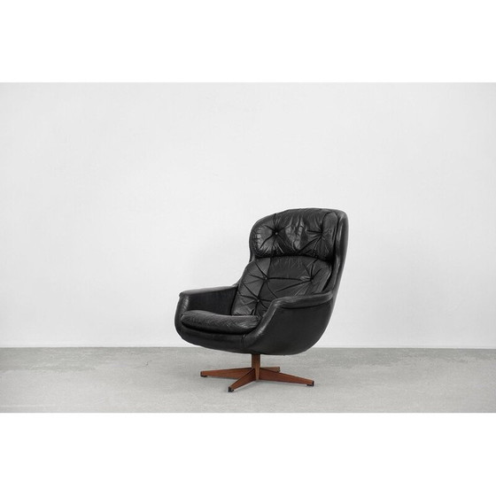 Image 1 of Vintage leather swivel chair by Selig Imperial, Sweden 1970