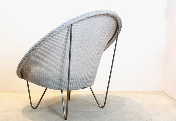 Image 1 of Lloyd Loom Lounge Chair in White grey