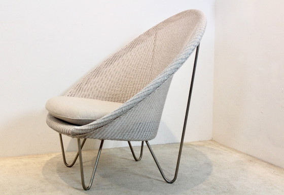 Image 1 of Lloyd Loom Lounge Chair in White grey