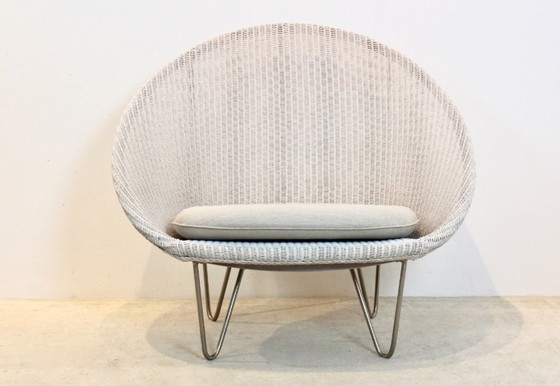 Image 1 of Lloyd Loom Lounge Chair in White grey