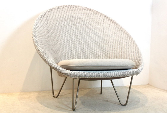 Image 1 of Lloyd Loom Lounge Chair in White grey