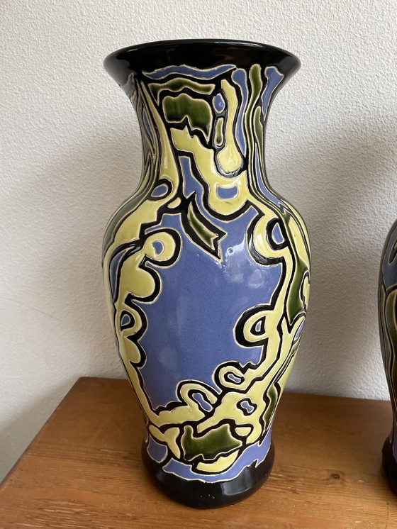 Image 1 of 2x Art nouveau / art nouveau / art nouveau vase