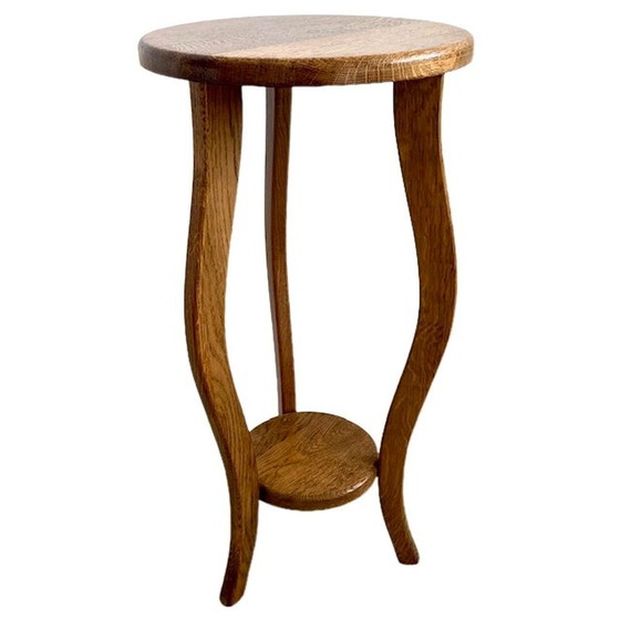 Image 1 of Tall vintage plant table solid oak