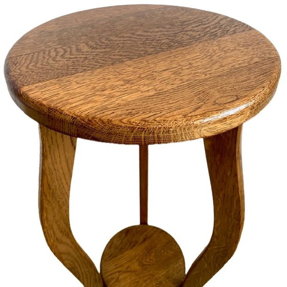 Image 1 of Tall vintage plant table solid oak