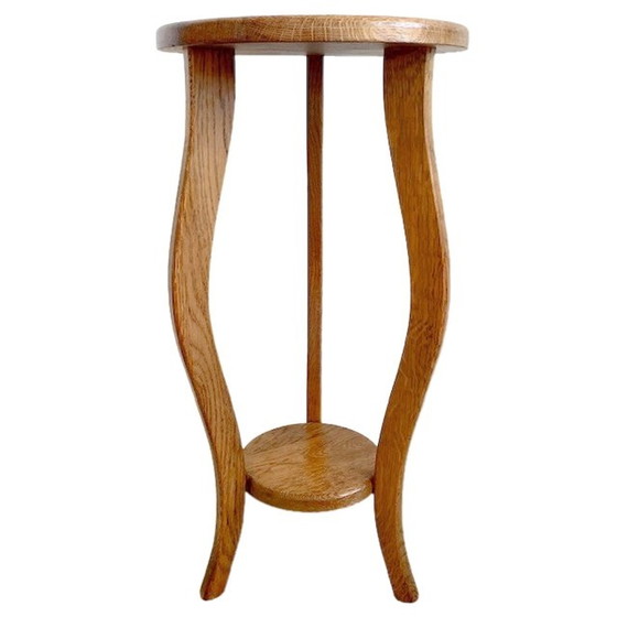 Image 1 of Tall vintage plant table solid oak