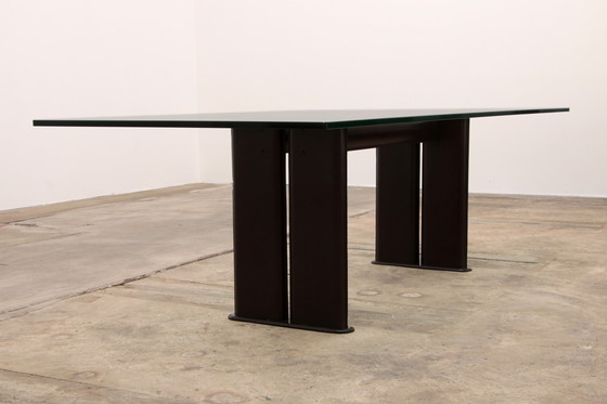 Image 1 of Tito Agnoli for Matteo Grassi leather dining table and six chairs