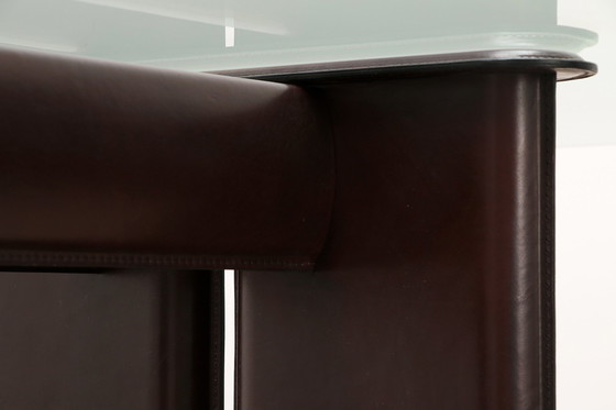 Image 1 of Tito Agnoli for Matteo Grassi leather dining table and six chairs