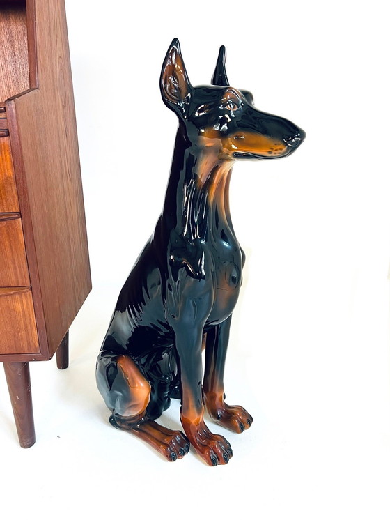 Image 1 of Doberman Pinscher, Italian Ceramic '60s