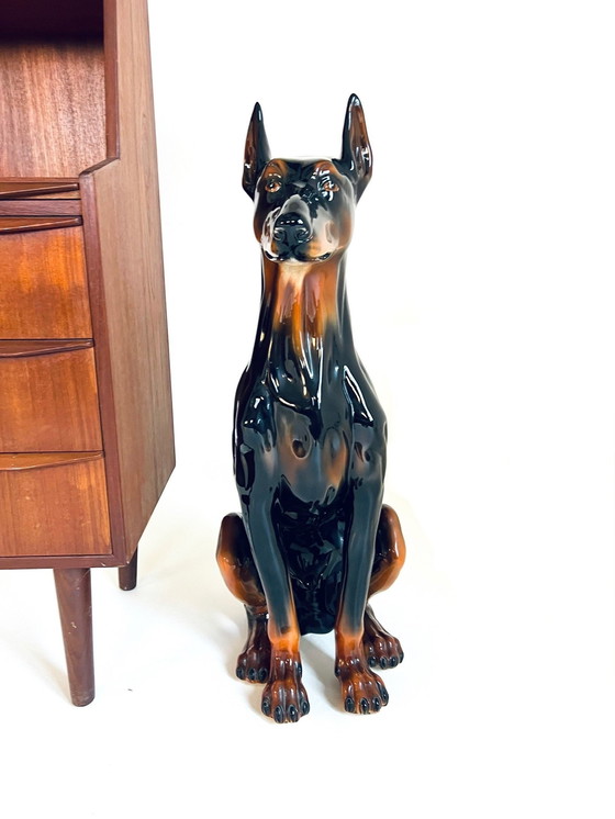 Image 1 of Doberman Pinscher, Italian Ceramic '60s