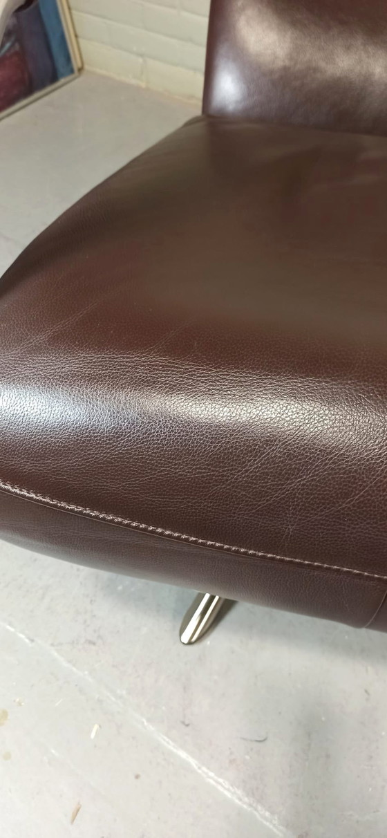 Image 1 of Leather Recliner Swivel Fauteuil Easy Chair 