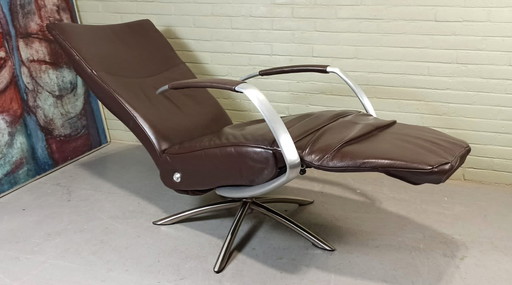 Leather Recliner Swivel Fauteuil Easy Chair 