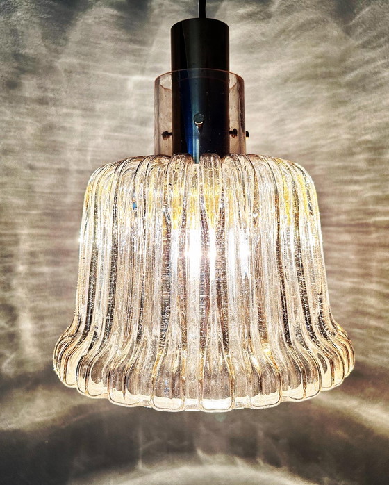 Image 1 of Lampe suspendue vintage Glashütte Limburg