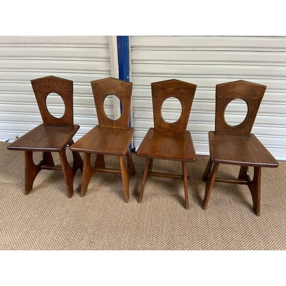 Image 1 of Set of 4 vintage Savoy oakwood chairs