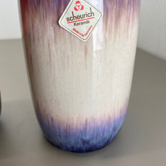 Image 1 of Set of 4 vintage pottery fat lava vases by Scheurich, Germany 1970s