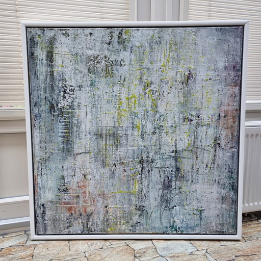 Frances Eckhardt - Abstract Painting 80X80 Cm + Frame No. 202308-01