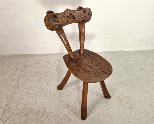 Rustic French Oak Chair In Alexander Noll Style, 1950s