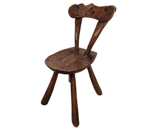 Rustic French Oak Chair In Alexander Noll Style, 1950s