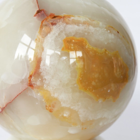 Image 1 of Lampe de table vintage à boule d'onyx