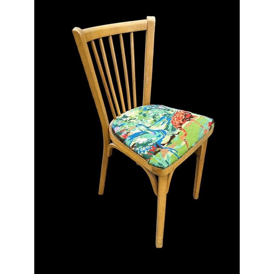 Image 1 of Vintage baumann chair reupholstered in flamingo, 1950